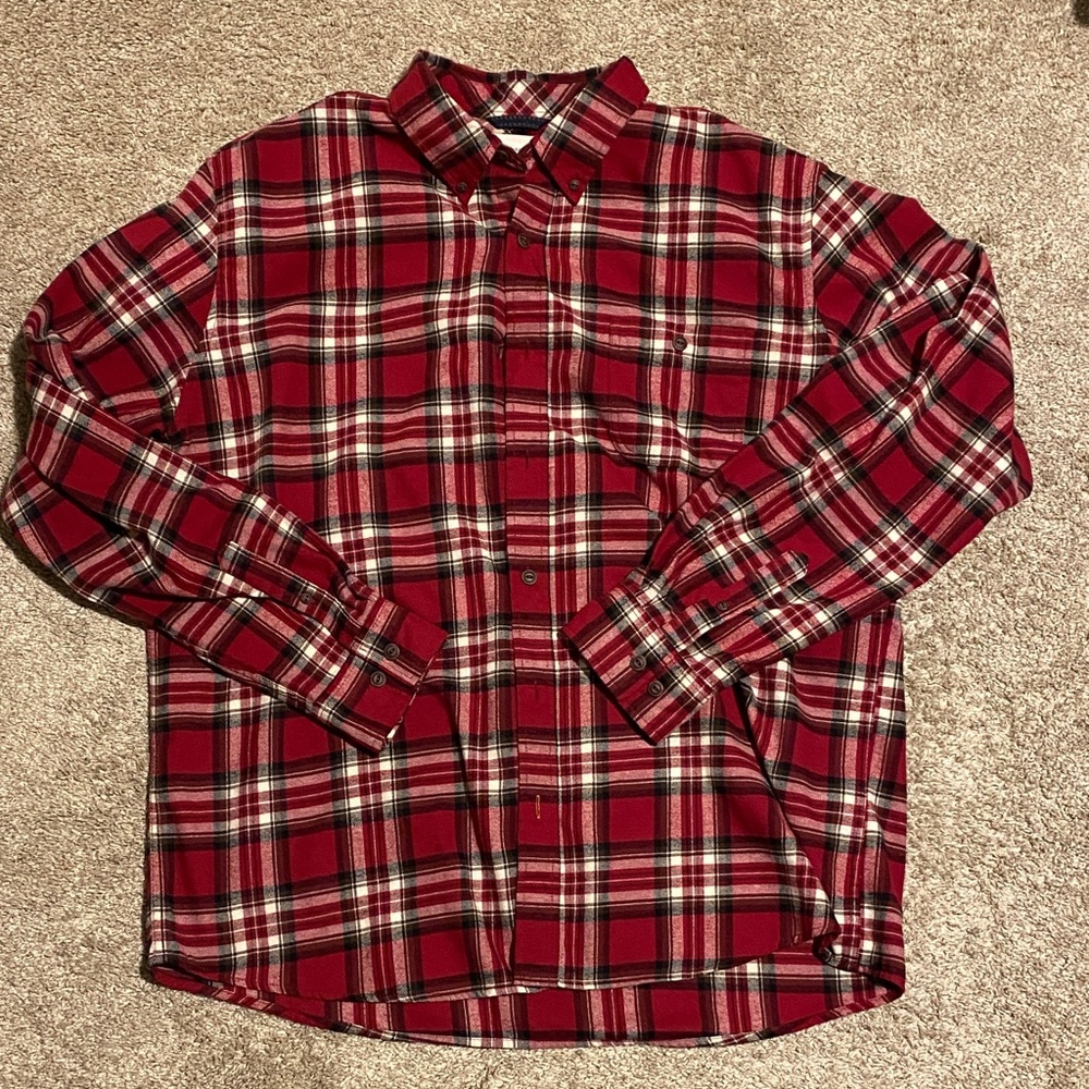 Weatherproof Red Plaid Button-Down Flannel Shirt